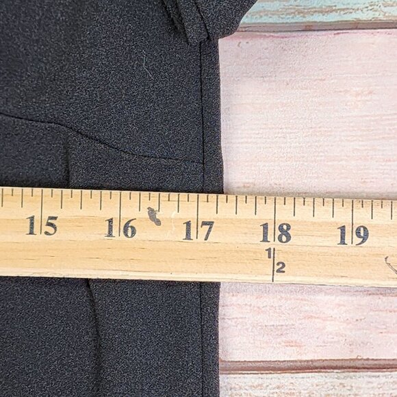 Sam Edelman Black Long-Sleeve Knit Dress W/ Metallic Trim Size 2 - Picture 8 of 9